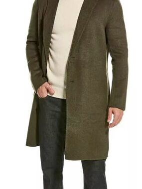 AllSaints Hanson Wool Blend Coat TARRAGON GREEN